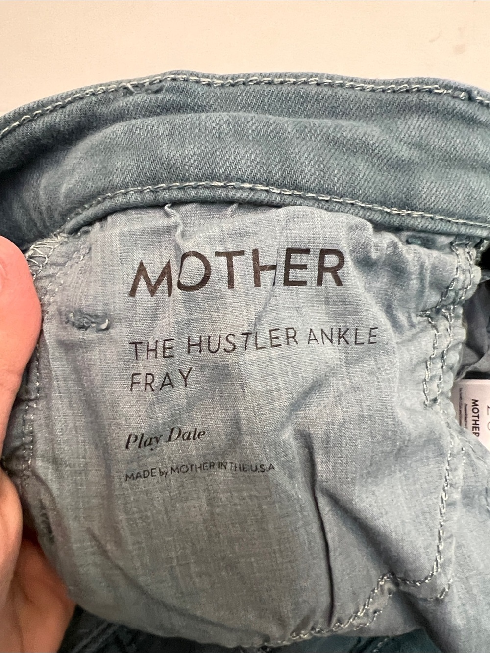 MOTHER DENIM THE HUSTLER ANKLE FRAY IN PLAY DATE GREEN WASH SIZE 28 - Picture 11 of 16